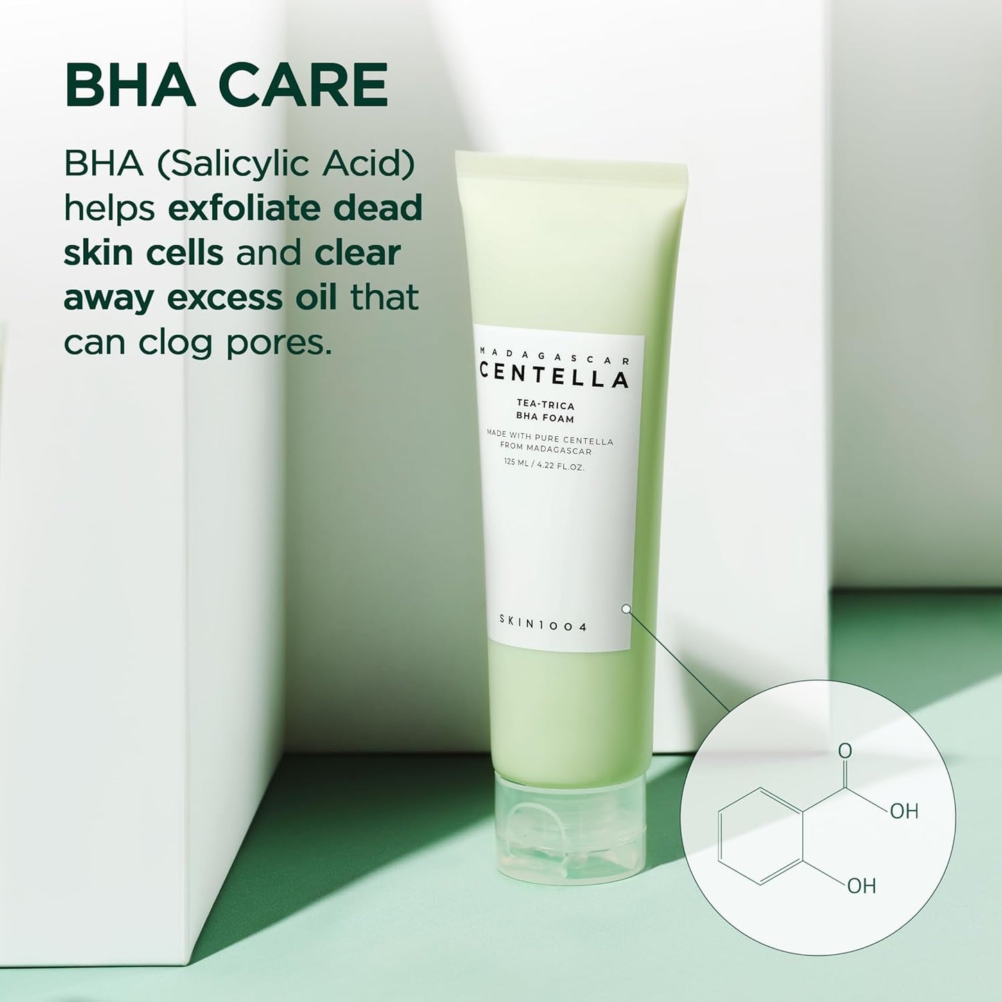 SKIN1004 Madagascar Centella Tea-Trica BHA Foam 4.22 fl.oz, 125ml