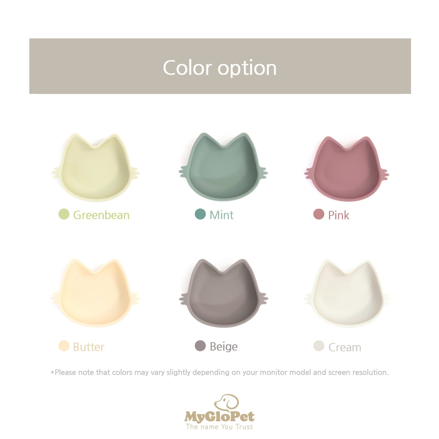 Platinum Silicone MoaCat Bowl . Green Bean