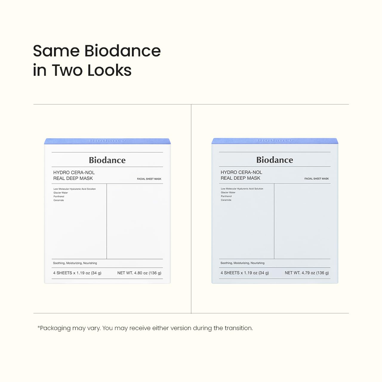 BIODANCE Hydro Cera-nol Real Deep Mask 1Box (34g*4ea)