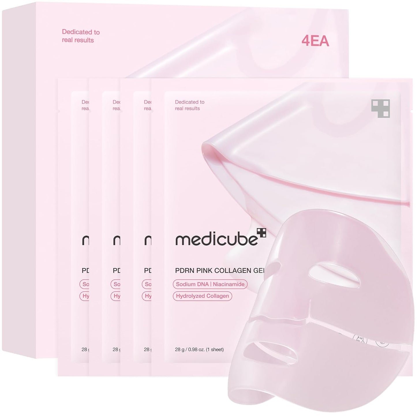 Medicube Color-Changing Jelly Mask Set For Uneven Skin Tone & Radiant Glow: Salmon DNA PDRN pink collagen jelly gel mask (4ea)