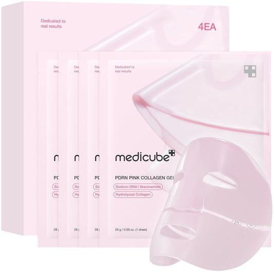 Medicube Color-Changing Jelly Mask Set For Uneven Skin Tone & Radiant Glow: Salmon DNA PDRN pink collagen jelly gel mask (4ea)