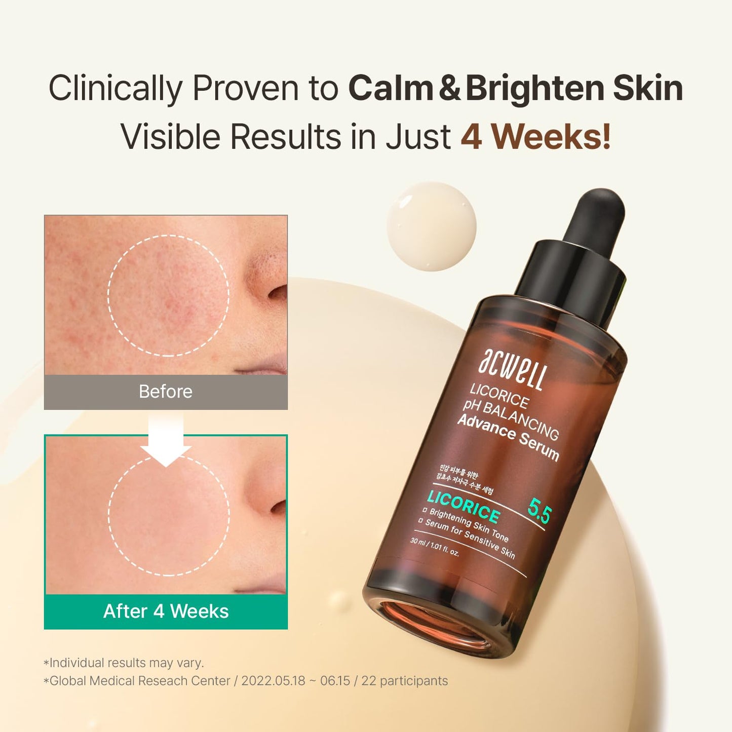 ACWELL Licorice pH Balancing Advance Serum, 1.01 fl oz (30 ml)