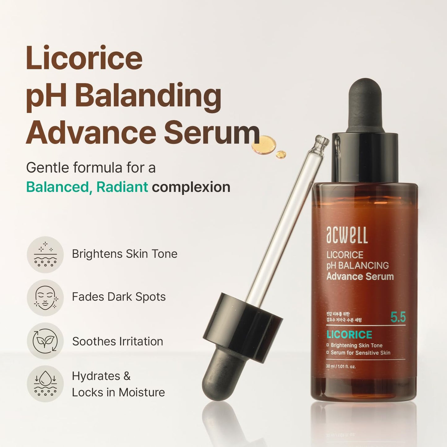 ACWELL Licorice pH Balancing Advance Serum, 1.01 fl oz (30 ml)