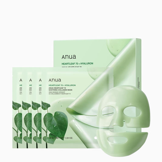 ANUA HEARTLEAF 70 SOOTHING COLLAGEN MASK (38g, 4ea)
