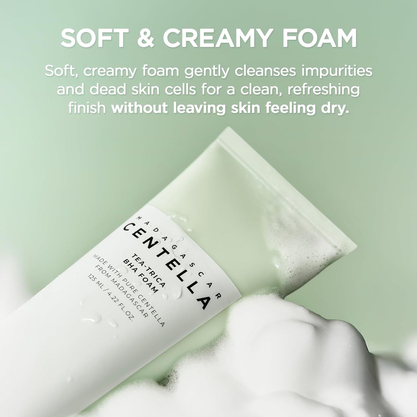 SKIN1004 Madagascar Centella Tea-Trica BHA Foam 4.22 fl.oz, 125ml
