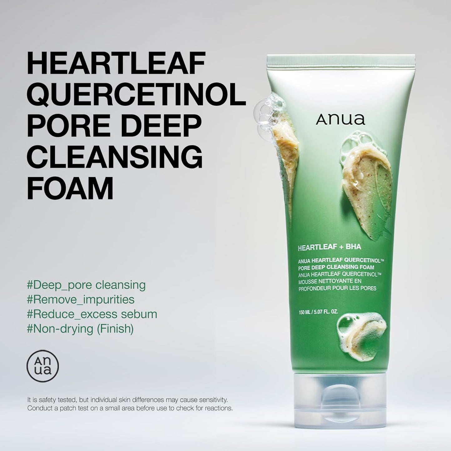 ANUA HEARTLEAF QUERCETINOL PORE DEEP CLEANSING FOAM - 150ml