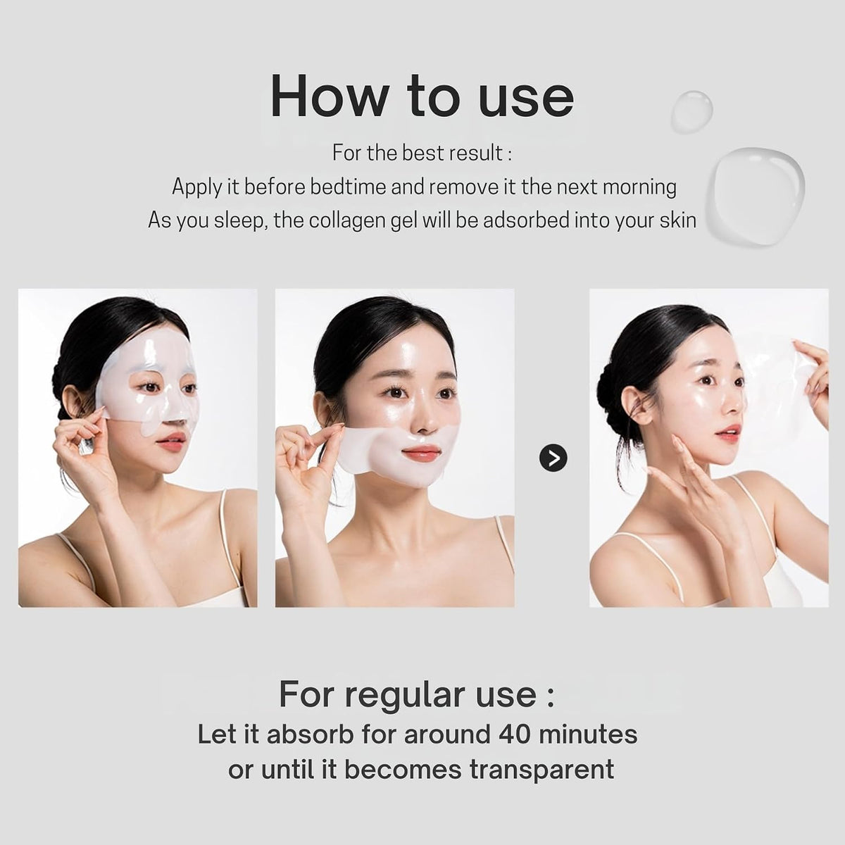 Vegan Mucin Lifting Hydrogel Collagen Face Mask 5 pack