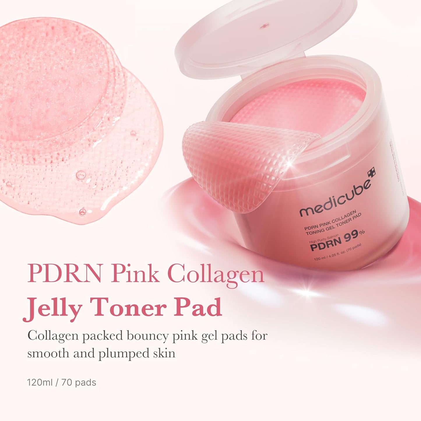 Medicube Toner Pads Salmon DNA PDRN Pink Collagen Jelly Pad 70ea