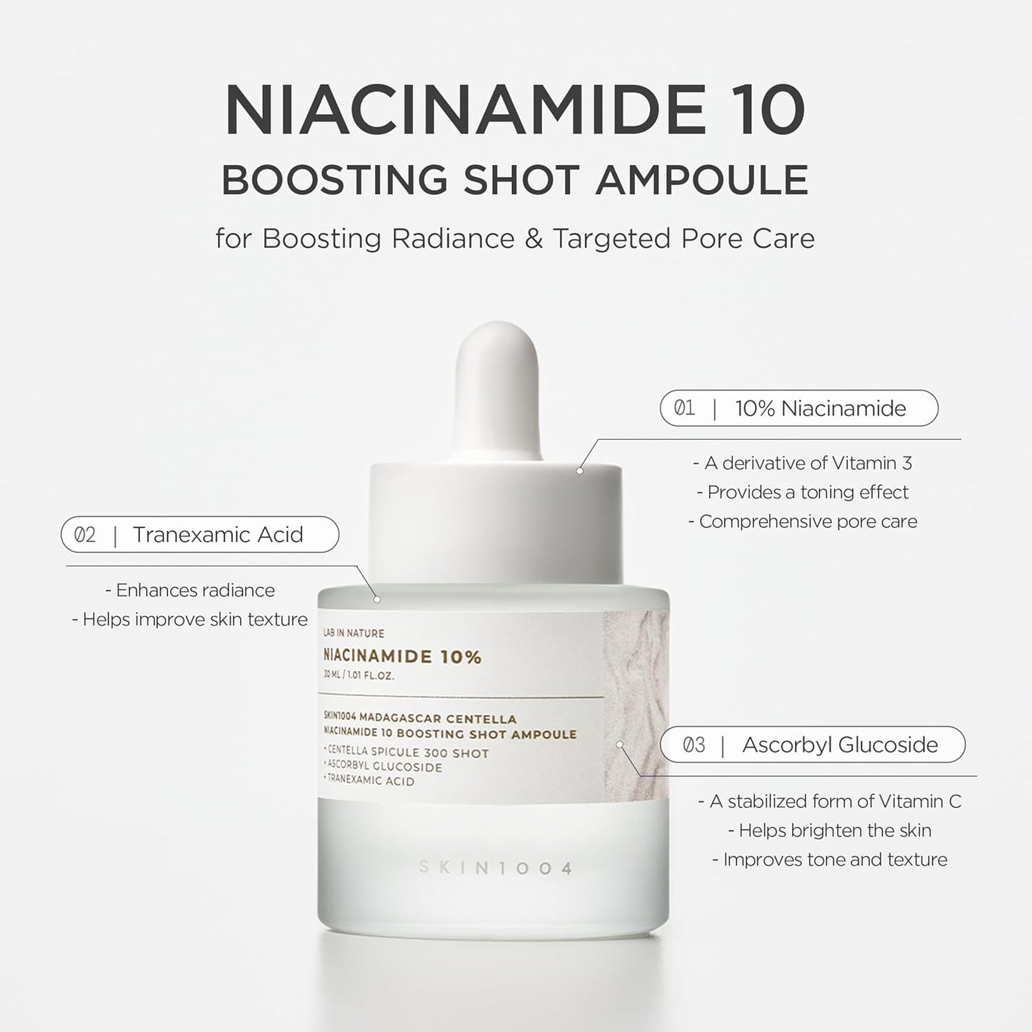 SKIN1004 Niacinamide 10% Boosting Shot Ampoule 1.01fl.oz, 30ml