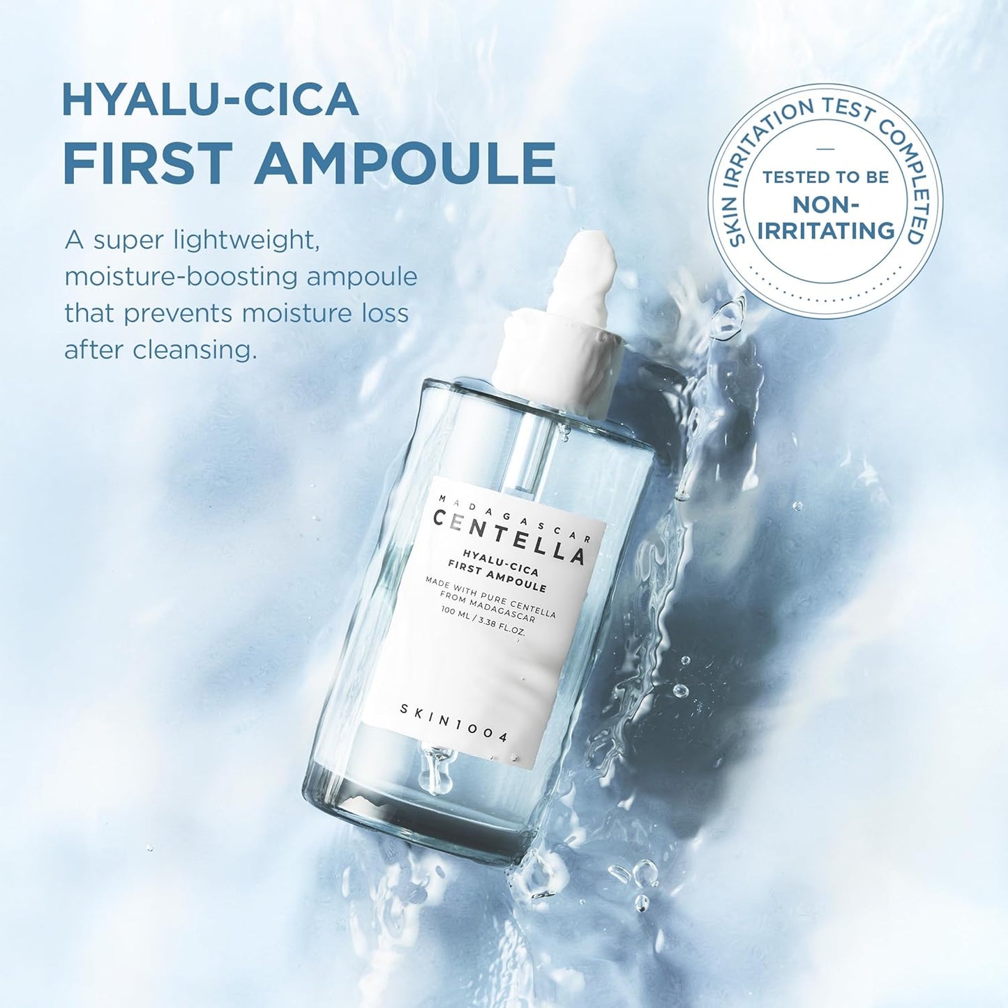 SKIN1004 Madagascar Centella Hyalu-Cica First Ampoule, 3.38 fl.oz,100ml,