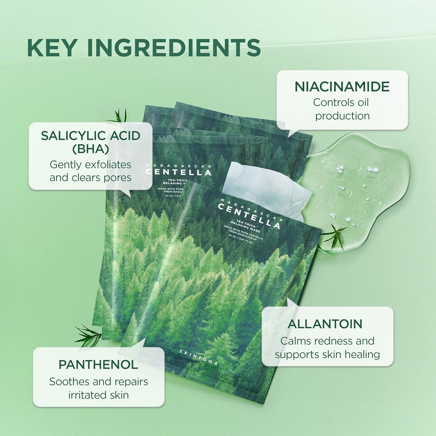 SKIN1004 Madagascar Centella Tea-Trica Relaxing Mask 24ml (5ea)