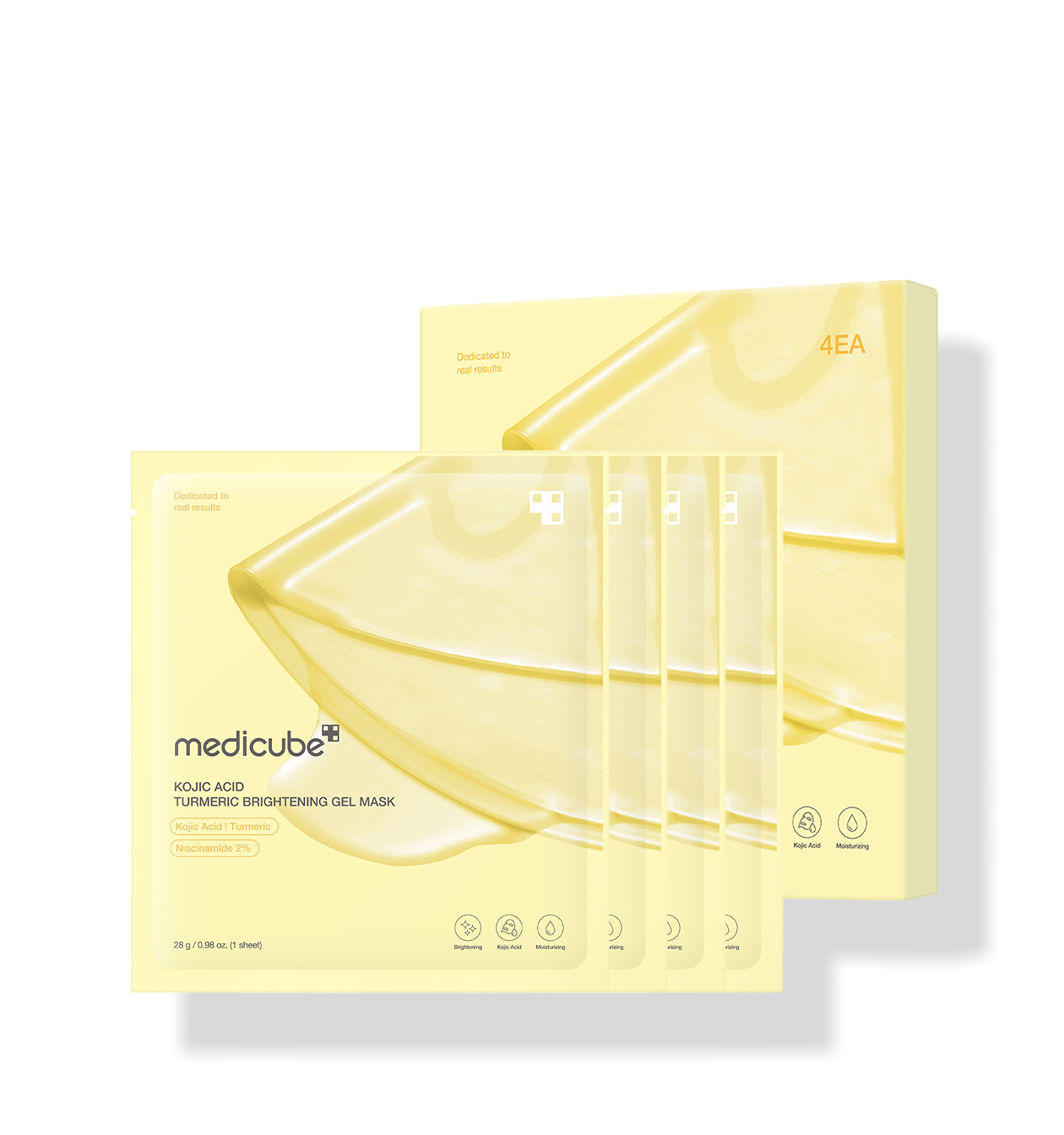 Medicube Kojic Acid Turmeric Brightening Gold Jelly Gel Mask | 28g x 4ea