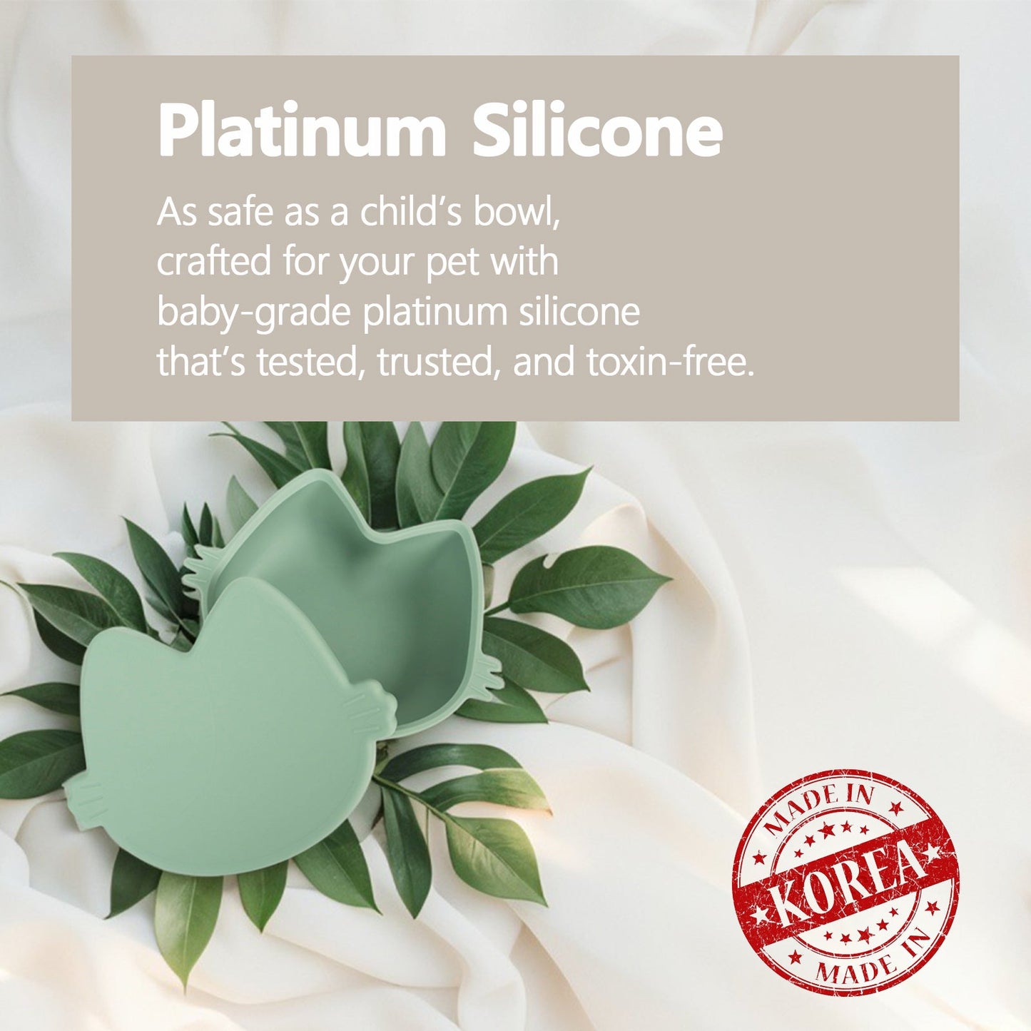 Platinum Silicone MoaCat Bowl . Butter
