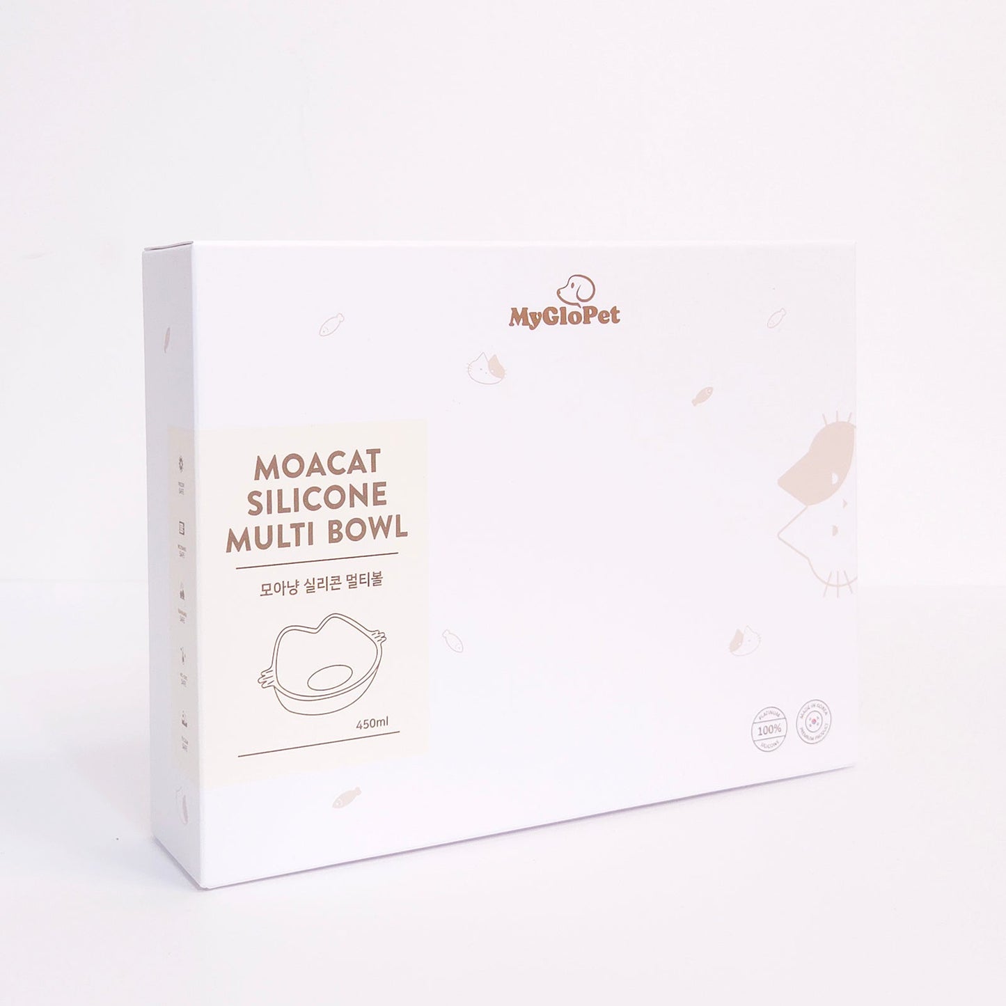 Platinum Silicone MoaCat Bowl Set . Beige