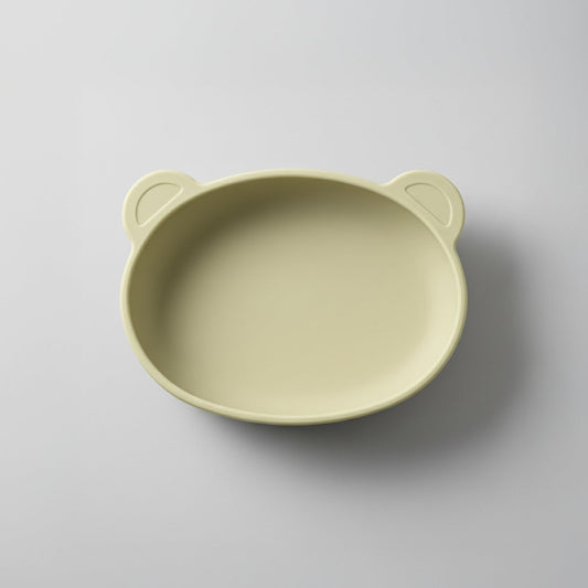 Platinum Silicone Bear Plate . Green bean