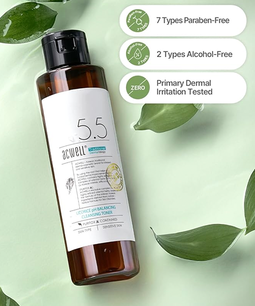 ACWELL 5.5 Licorice pH Balancing Cleansing Toner 10.1 OZ/ 300 ml